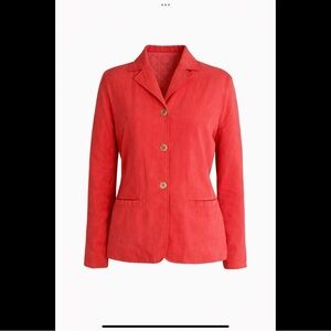 CA Sport Coral Pink Silk Quilted Classic Blazer | Statement Color Jacket